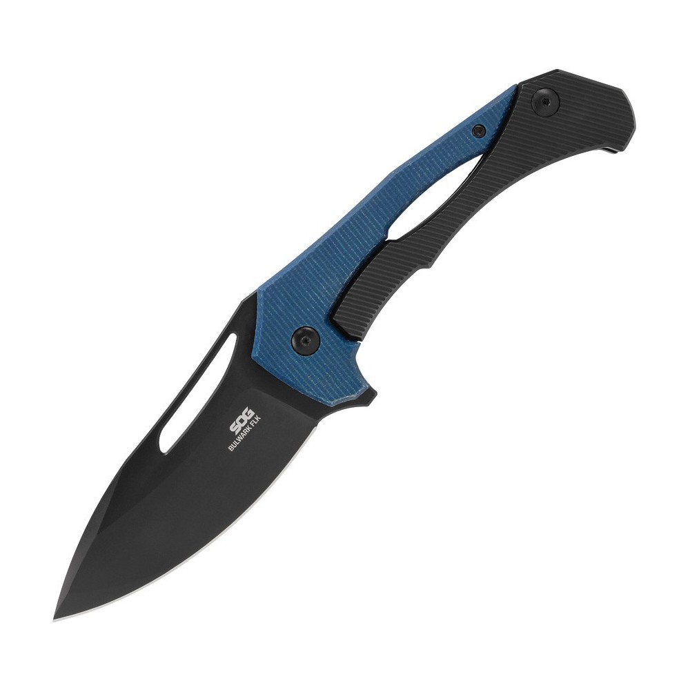 SOG Bulwark Framelock Blue Micarta