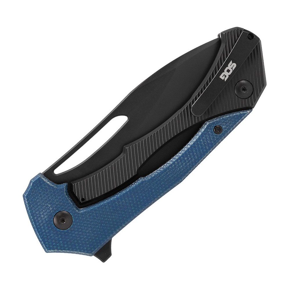 SOG Bulwark Framelock Blue Micarta