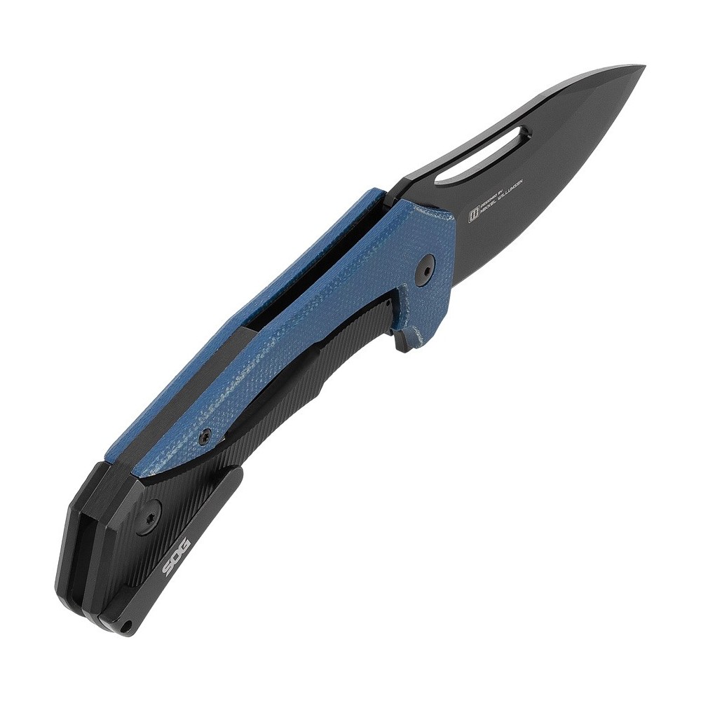SOG Bulwark Framelock Blue Micarta