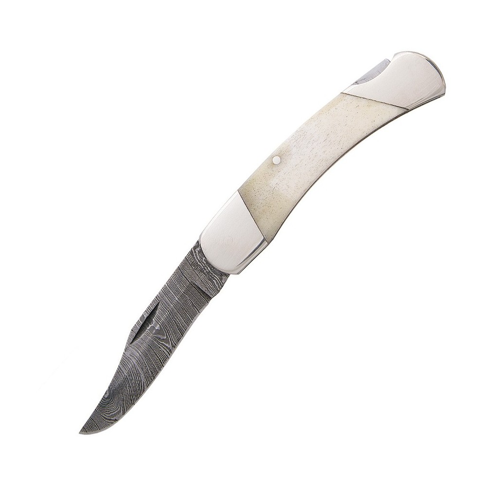 Bear & Son White Smooth Bone Lockback