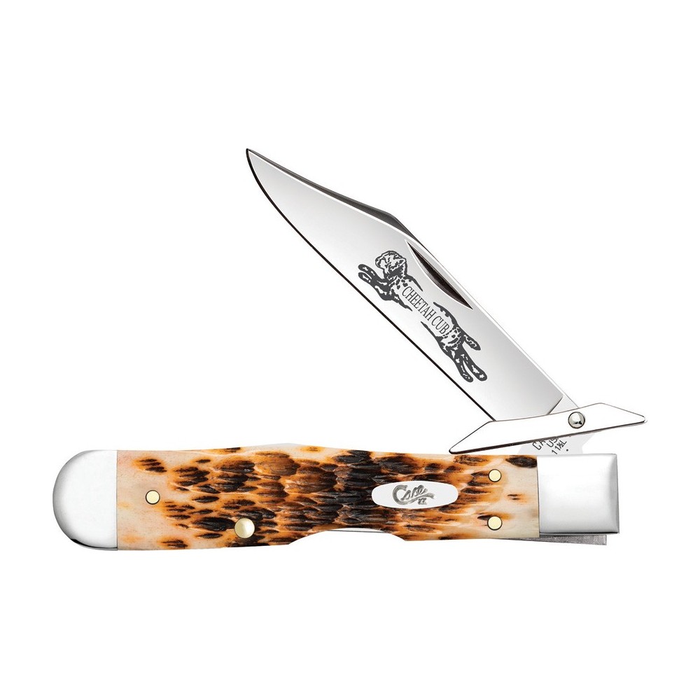 Case Cheetah Cub Amber Bone