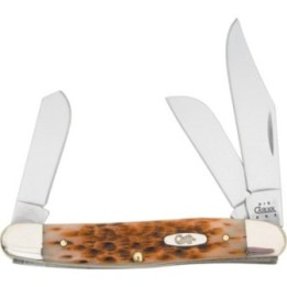 Case Large Stockman Amber Bone