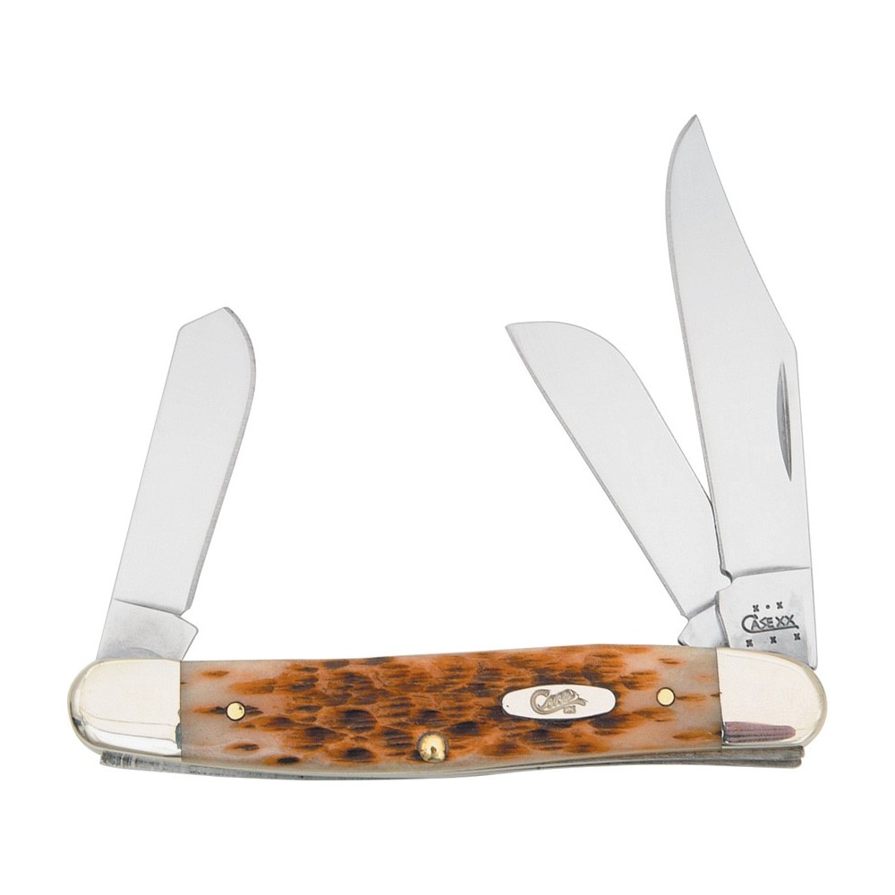 Case Large Stockman Amber Bone