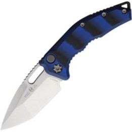 Heretic Knives Auto Medusa Button Lock Blue