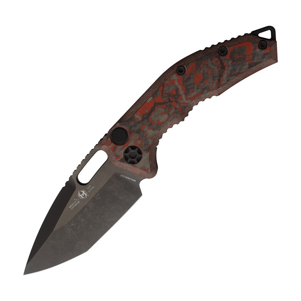 Heretic Knives Auto Medusa Button Lock Red