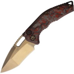 Heretic Knives Auto Medusa Button Lock RedCF