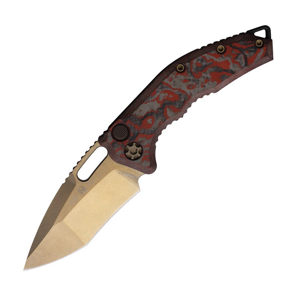 Heretic Knives Auto Medusa Button Lock RedCF