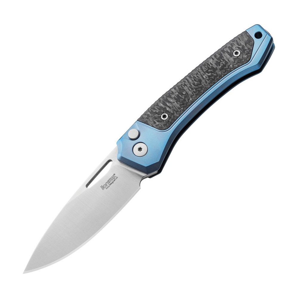 LionSTEEL Twain Button Lock CF Blue