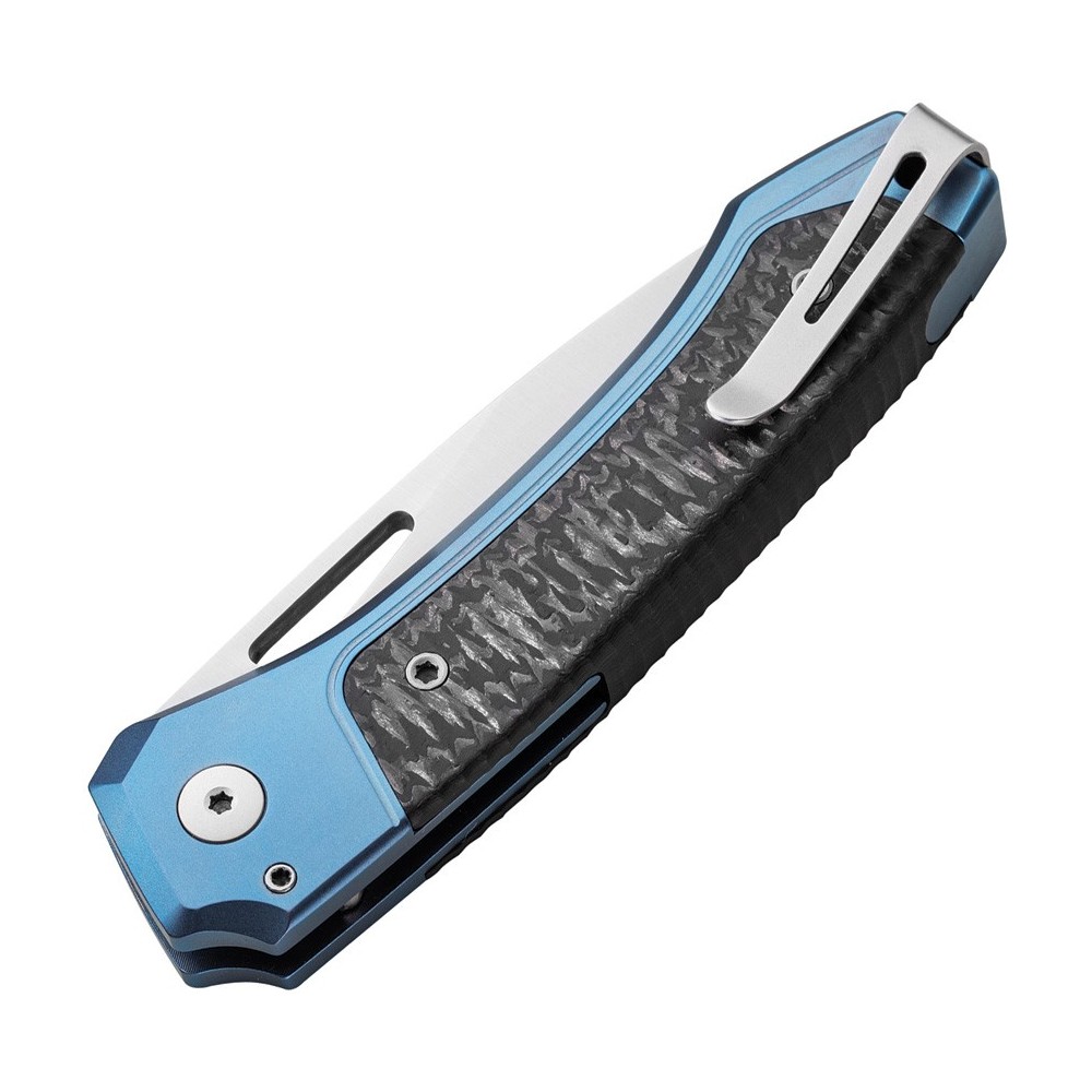 LionSTEEL Twain Button Lock CF Blue
