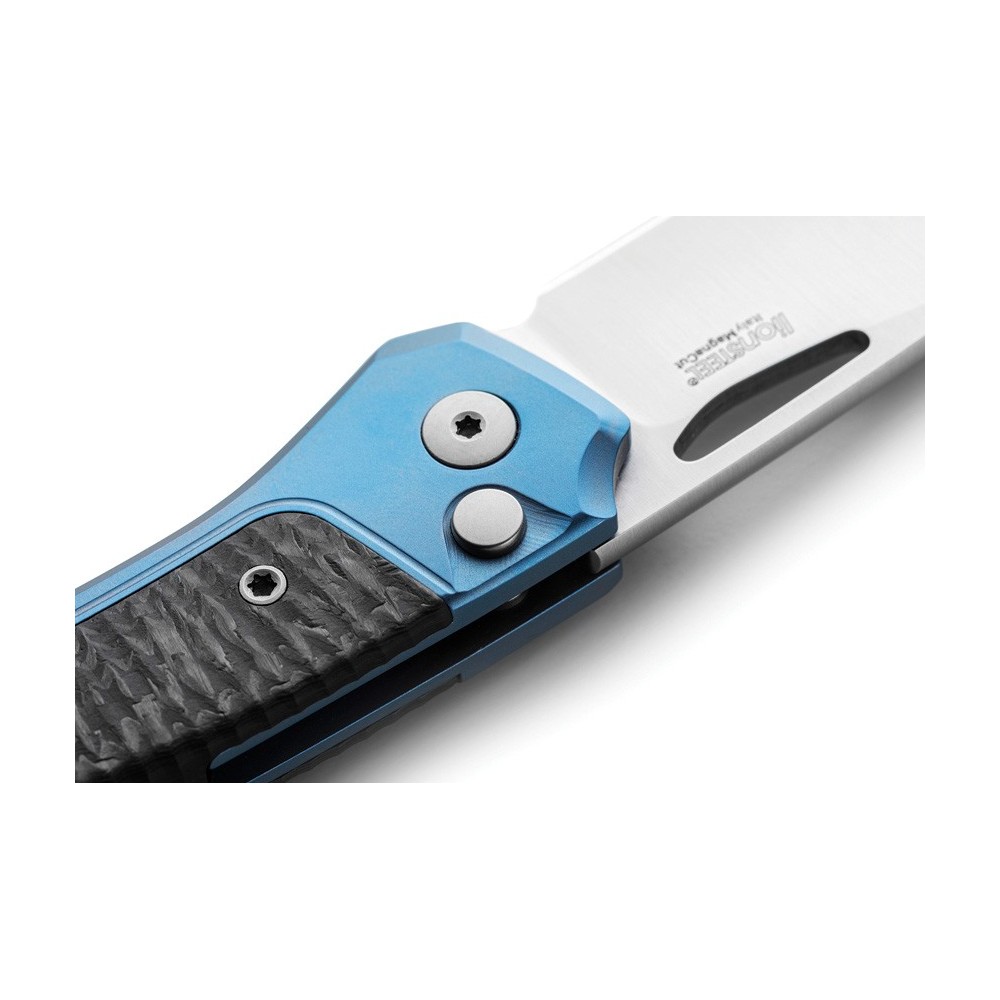 LionSTEEL Twain Button Lock CF Blue