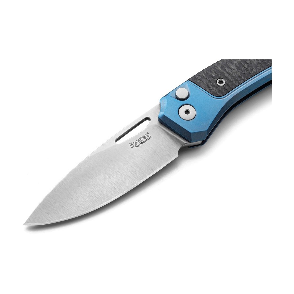 LionSTEEL Twain Button Lock CF Blue