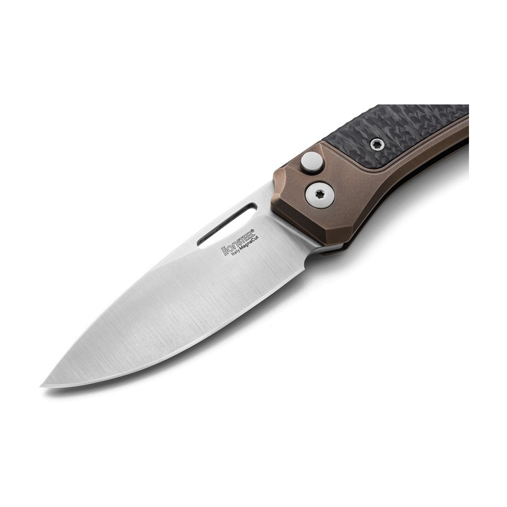 LionSTEEL Twain Button Lock CF Brn