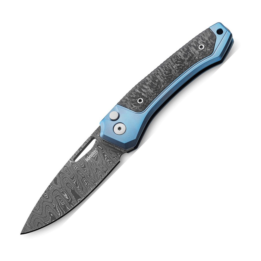 LionSTEEL Twain Button Lock Damascus