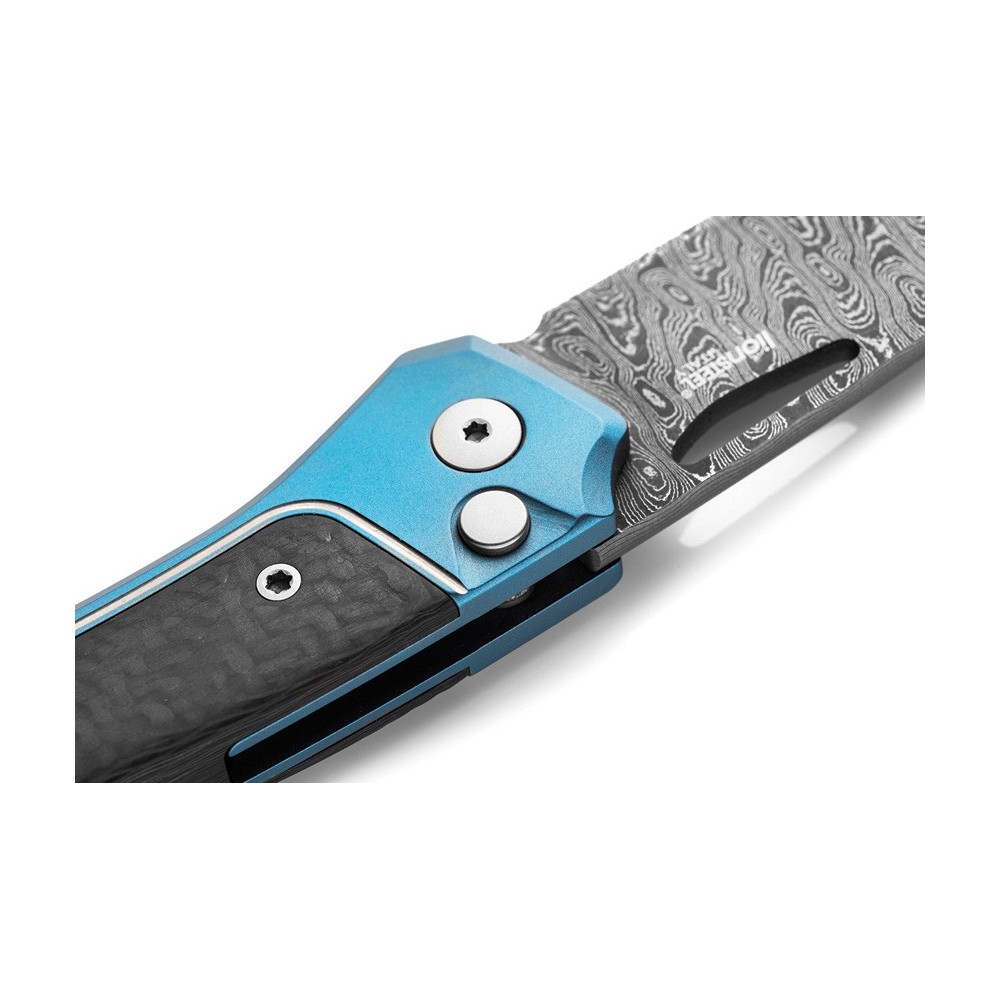 LionSTEEL Twain Button Lock Damascus