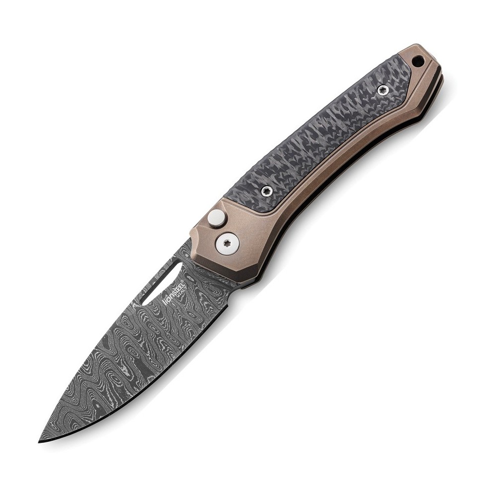 LionSTEEL Twain Button Lock Damascus