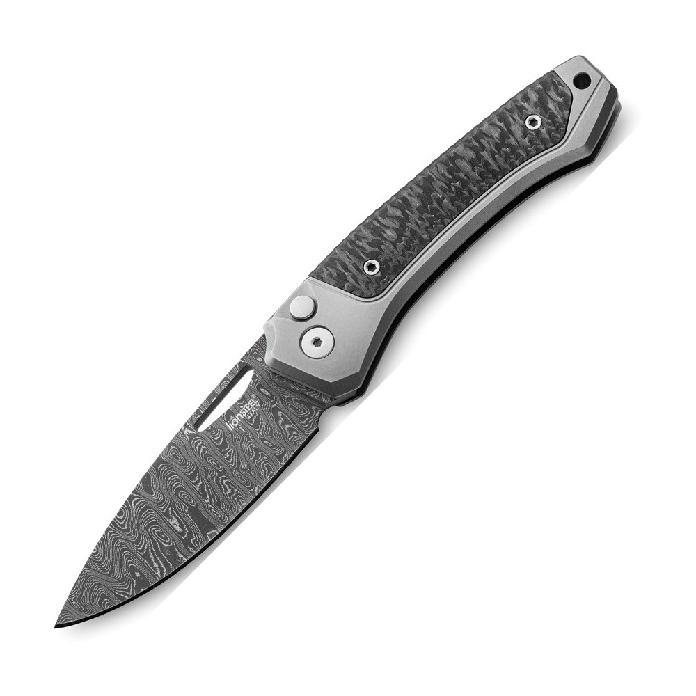 LionSTEEL Twain Button Lock Damascus