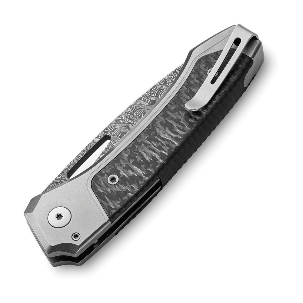 LionSTEEL Twain Button Lock Damascus