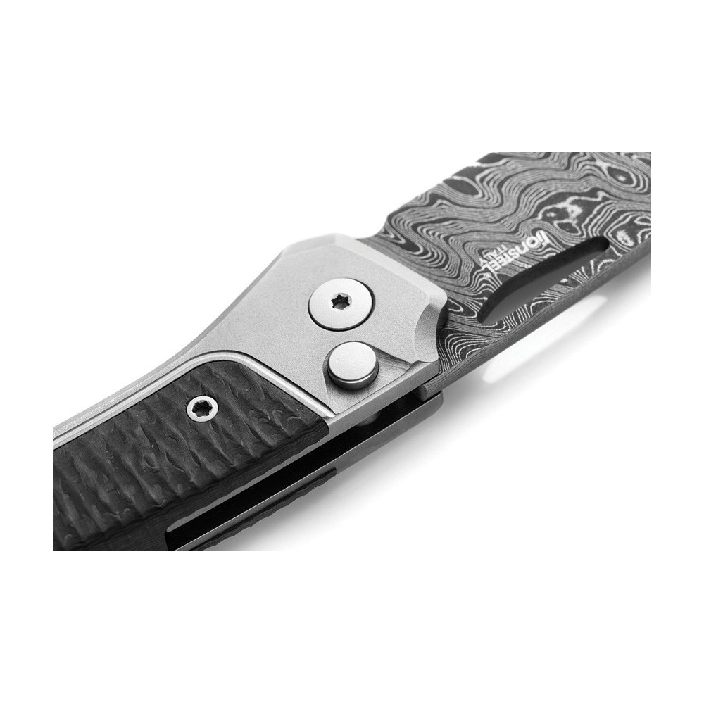 LionSTEEL Twain Button Lock Damascus